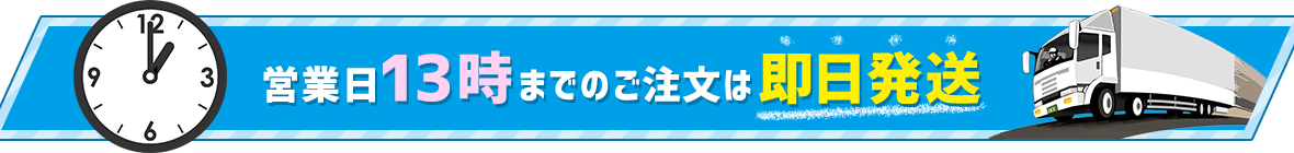 営業日13時までのご注文は即日発送